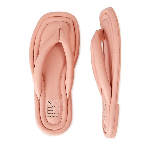 Pink- Puffy Flip Flops from No Boundaries - Picture 1 of 3